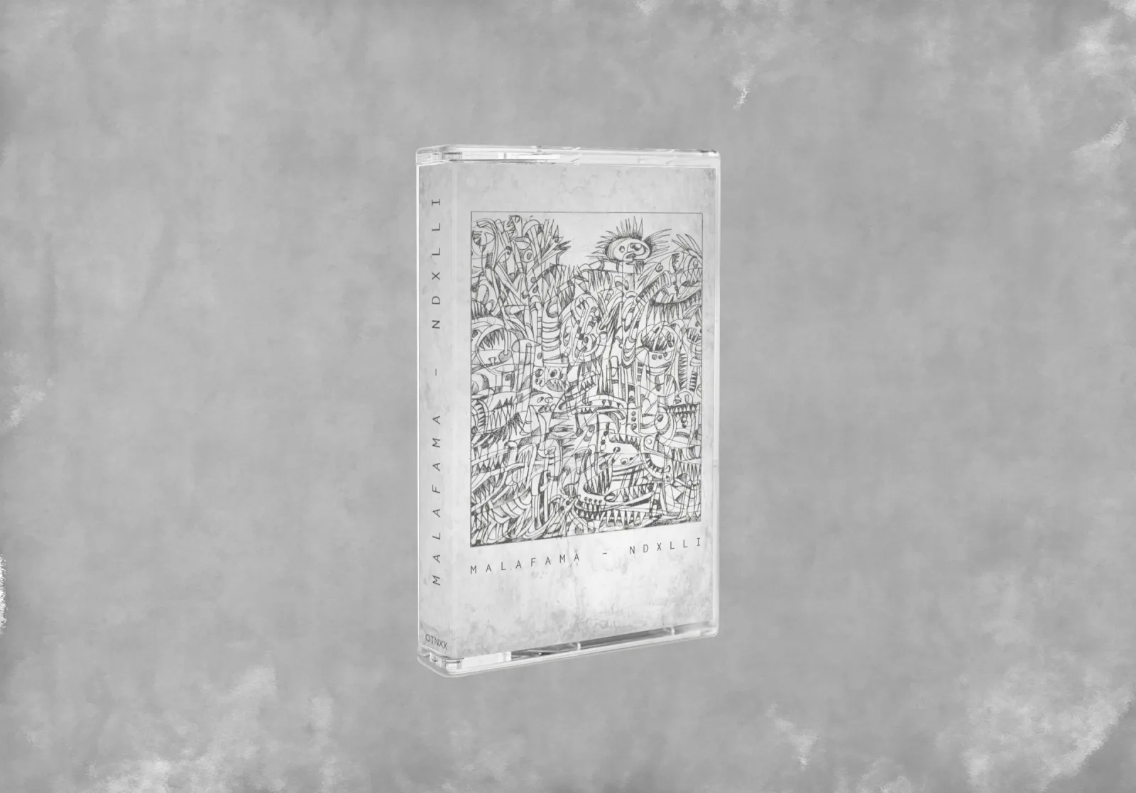Render en ángulo del cassette de Mala Fama