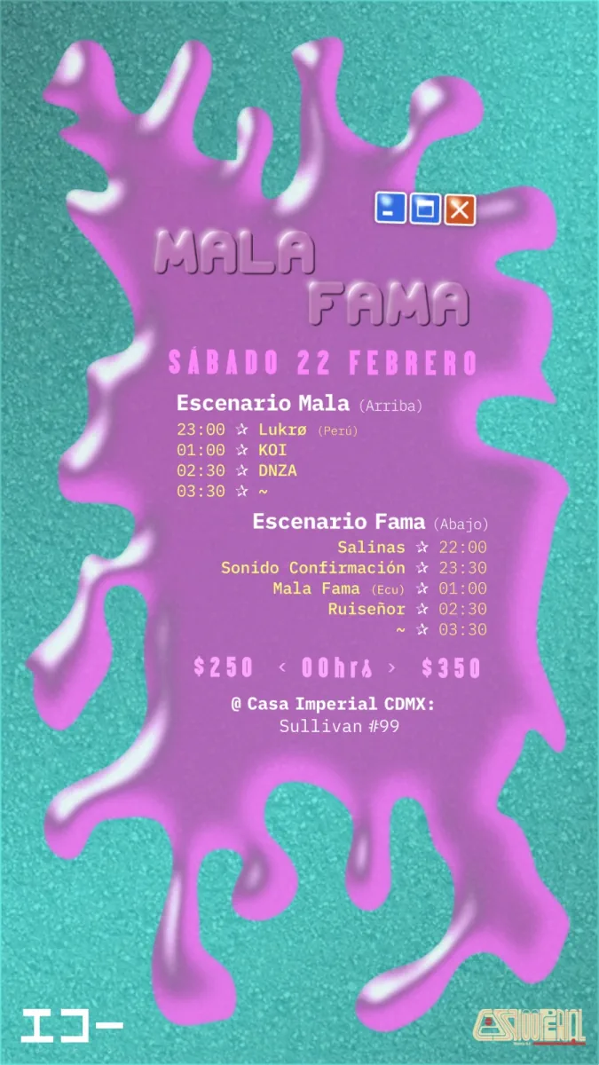 Flyer de MALA FAMA @ Casa Imperial